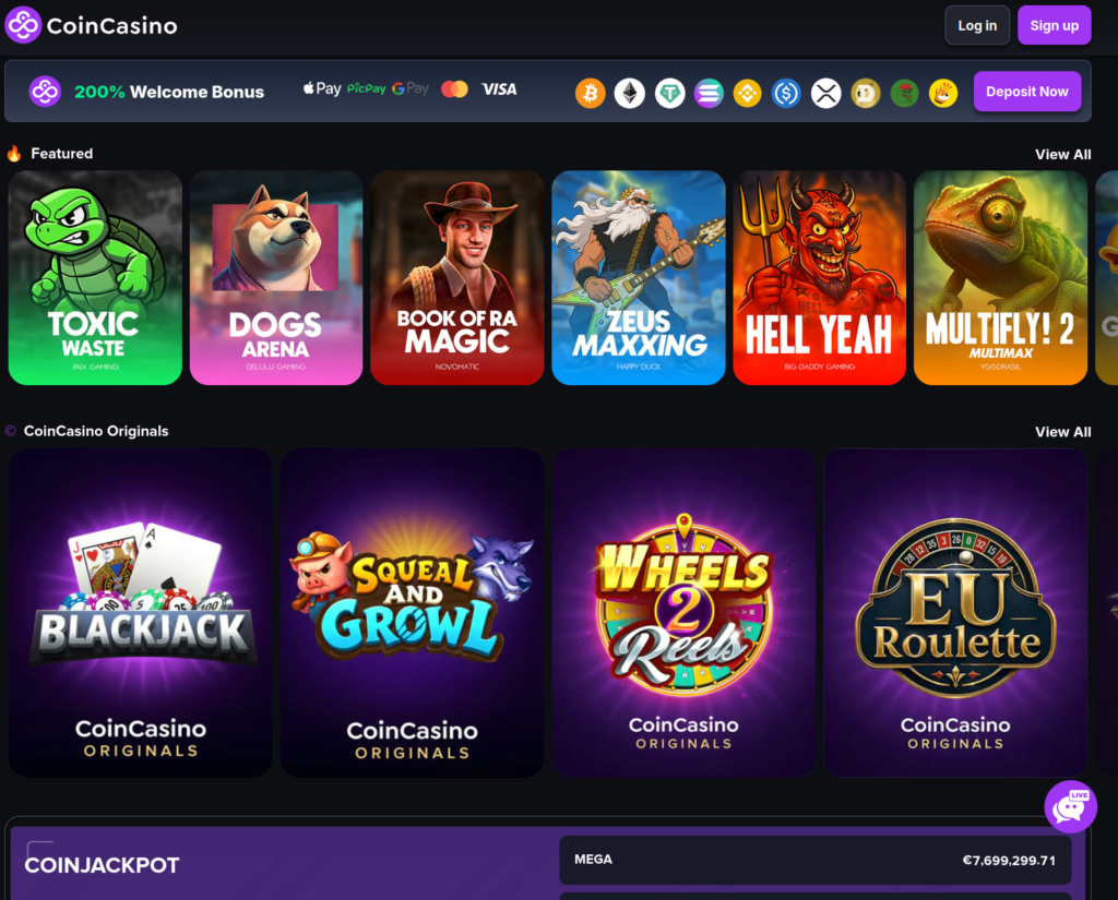 CoinCasino homepage