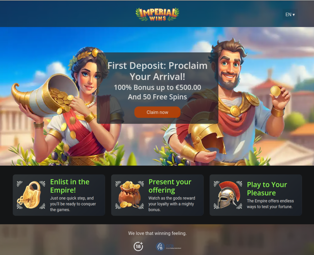Imperial Wins homepage