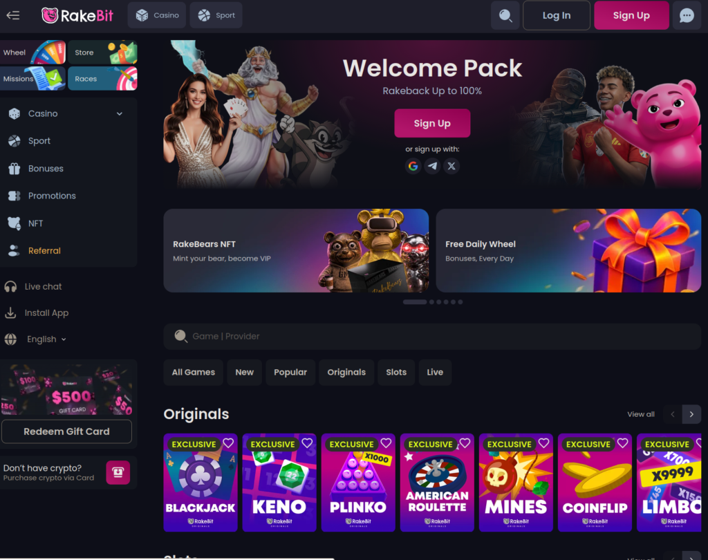 Rakebit homepage