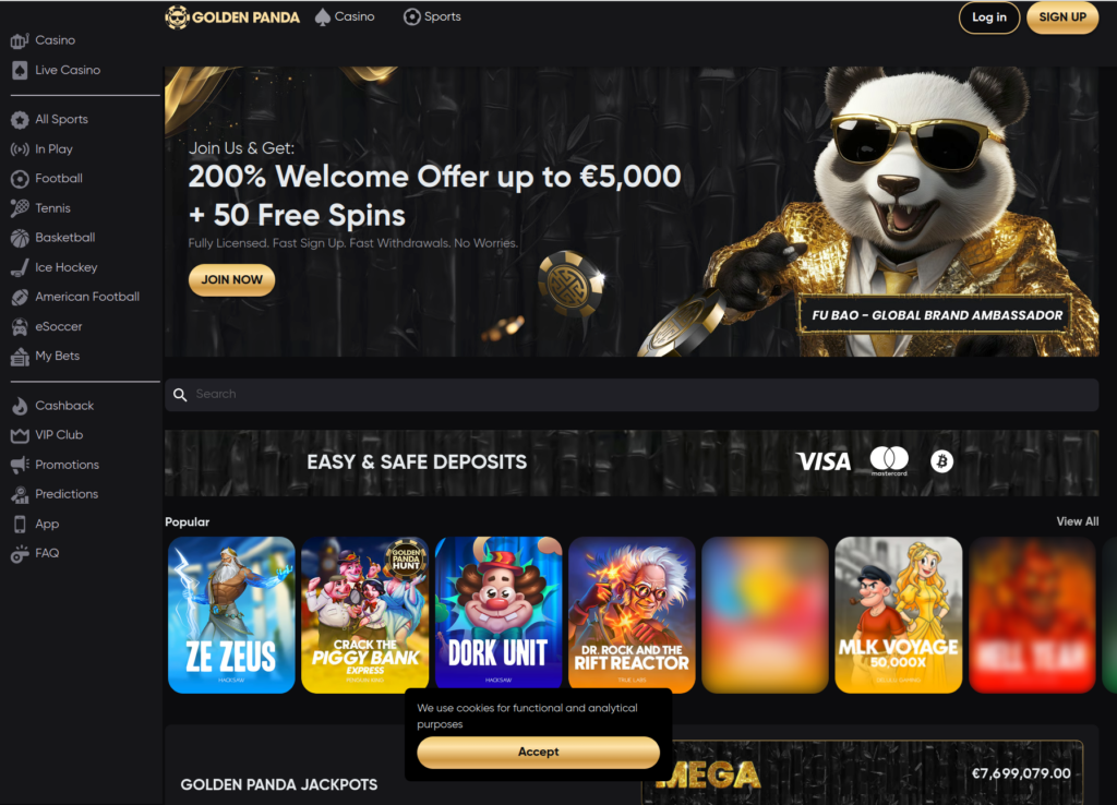 Golden Panda homepage