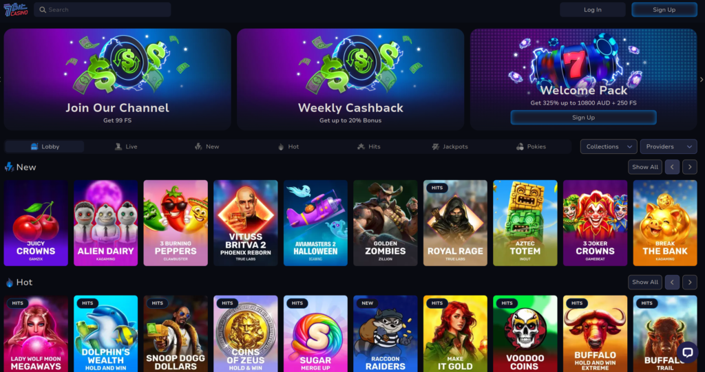 7Bit Casino homepage