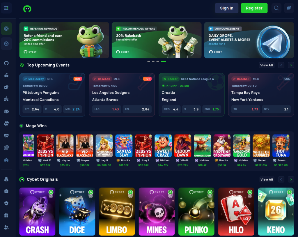 Cybet homepage